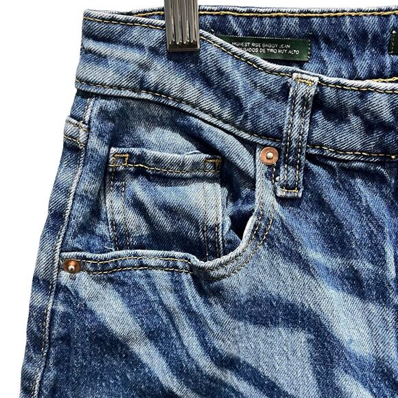 Wild Fable Women's Swirl Print High Rise Wide‎ Leg Baggy Jeans Size 0 - Picture 5 of 8